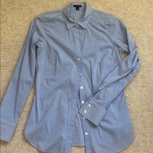 Ann Taylor loft blue striped button down